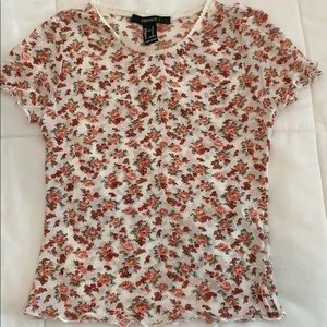 Floral mesh t-shirt